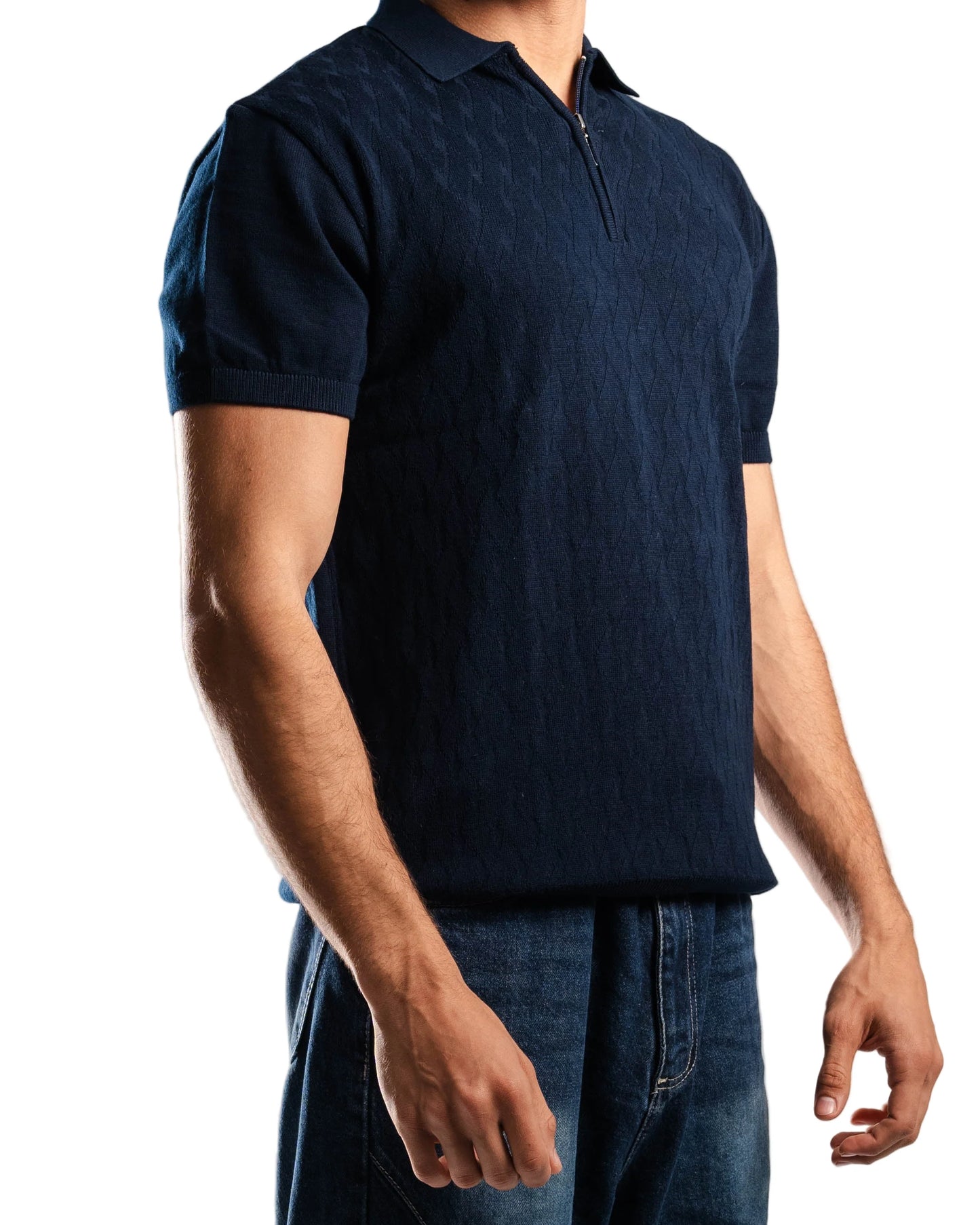 Knitted Quarter Zip Polo T-Shirt - Bundle of 3
