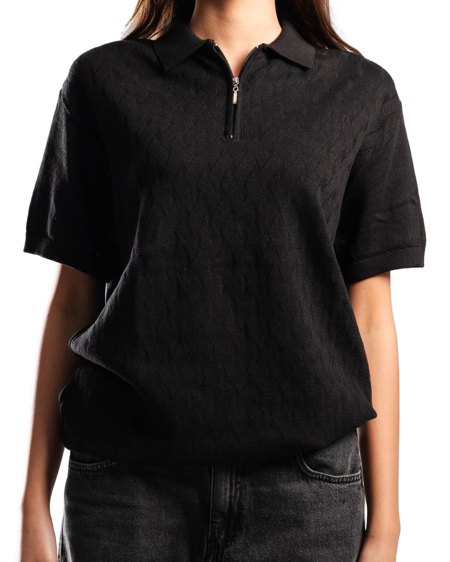 Knitted Quarter Zip Polo T-Shirt - Bundle of 3
