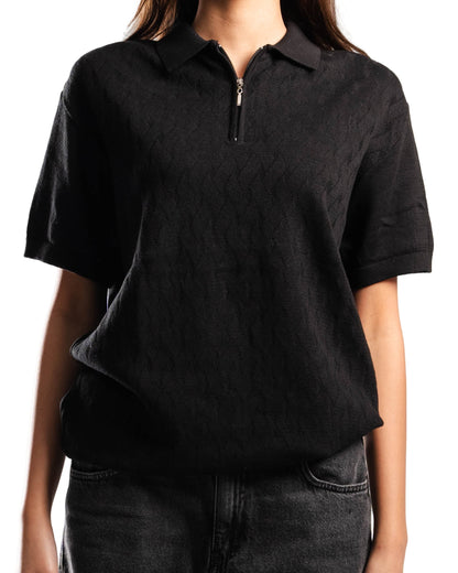 Knitted Quarter Zip Polo T-Shirt - Bundle of 3