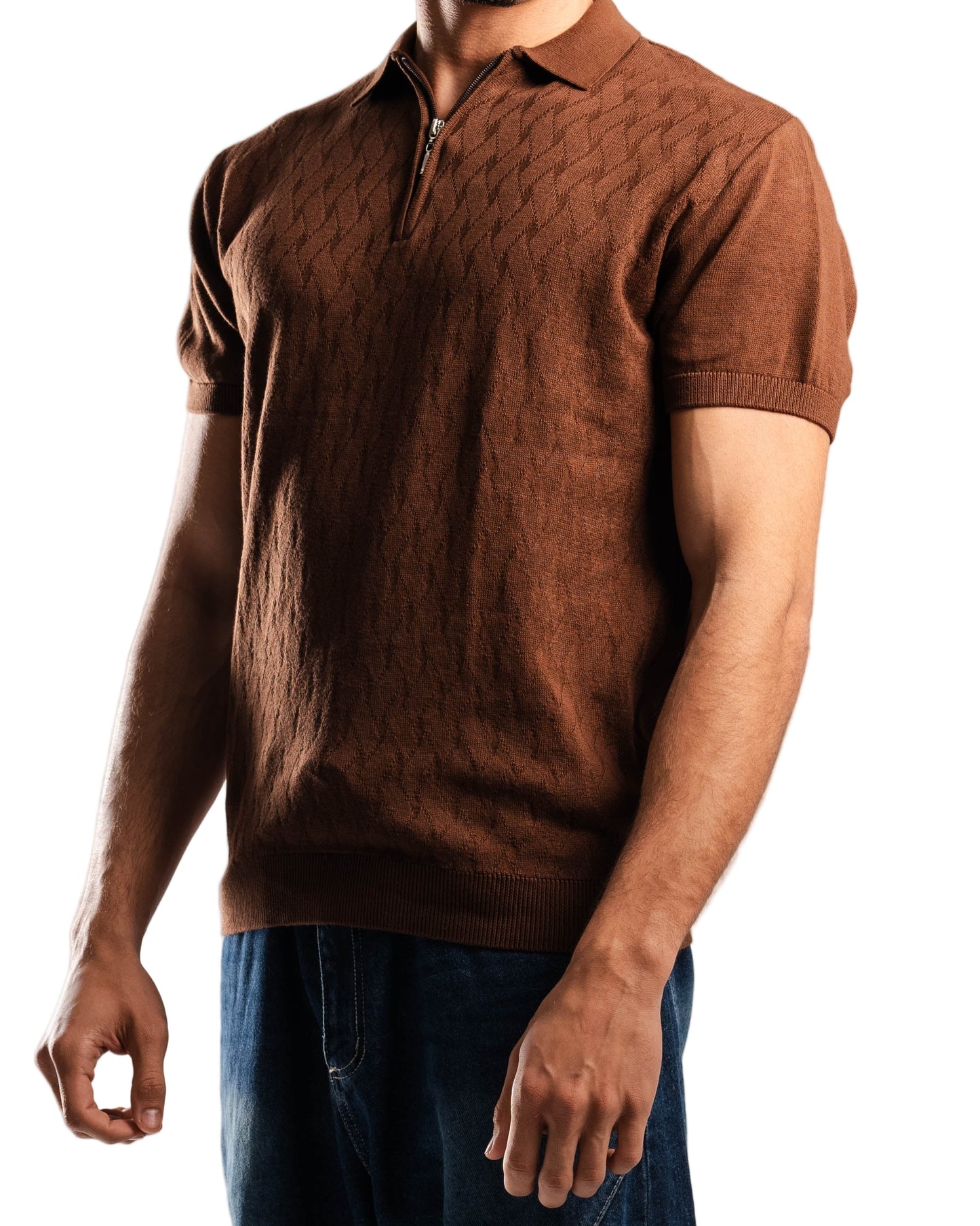 Knitted Quarter Zip Polo T-Shirt - Bundle of 3