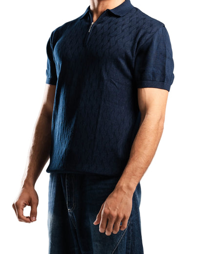 Knitted Quarter Zip Polo T-Shirt - Bundle of 3