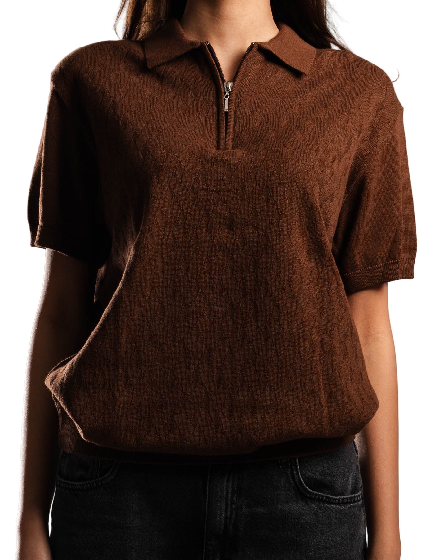 Knitted Quarter Zip Polo T-Shirt - Bundle of 3