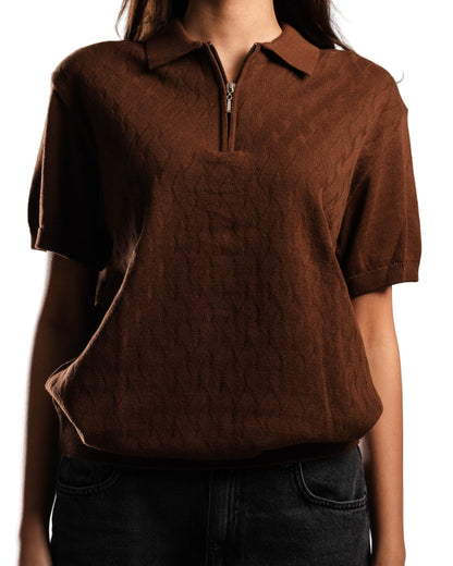 Knitted Quarter Zip Polo T-Shirt - Bundle of 3