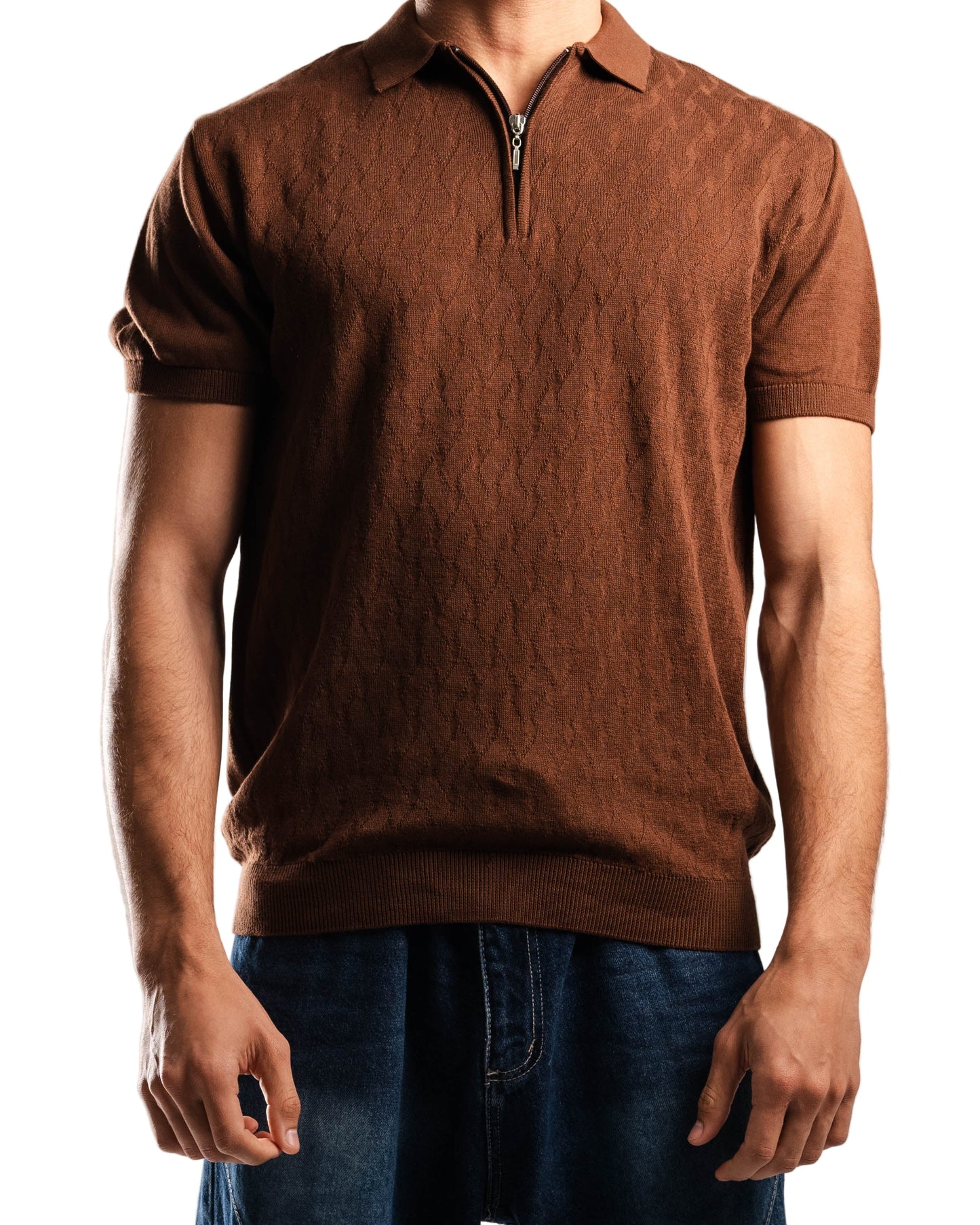 Knitted Quarter Zip Polo T-Shirt - Bundle of 3