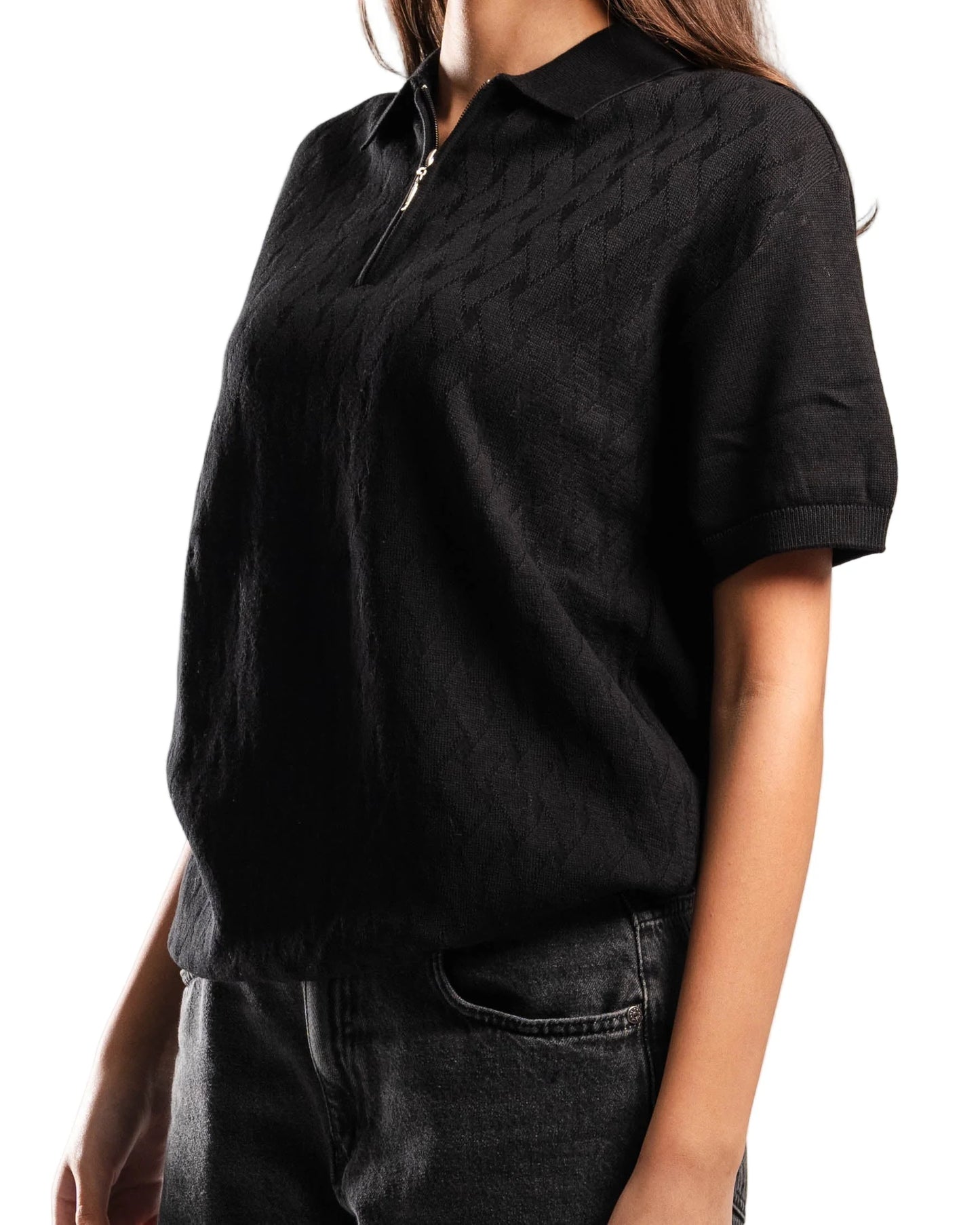 Knitted Quarter Zip Polo T-Shirt - Bundle of 3