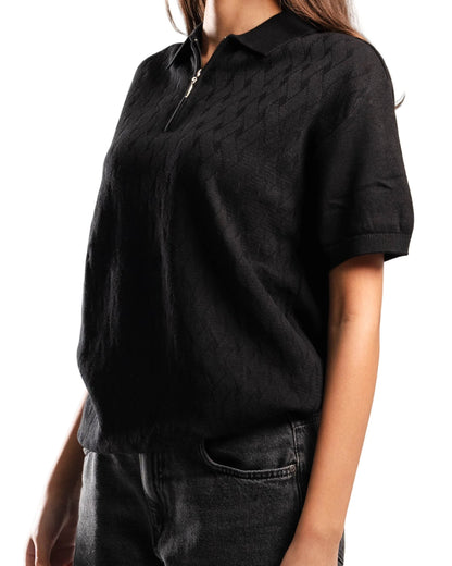 Knitted Quarter Zip Polo T-Shirt - Bundle of 3