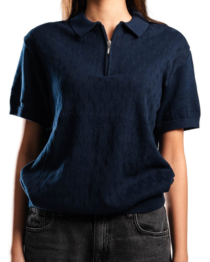 Knitted Quarter Zip Polo T-Shirt - Bundle of 3
