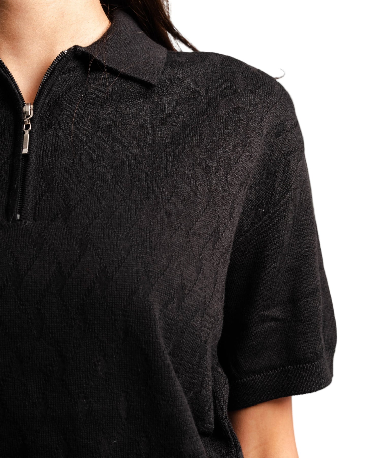 Knitted Quarter Zip Polo T-Shirt - Bundle of 3