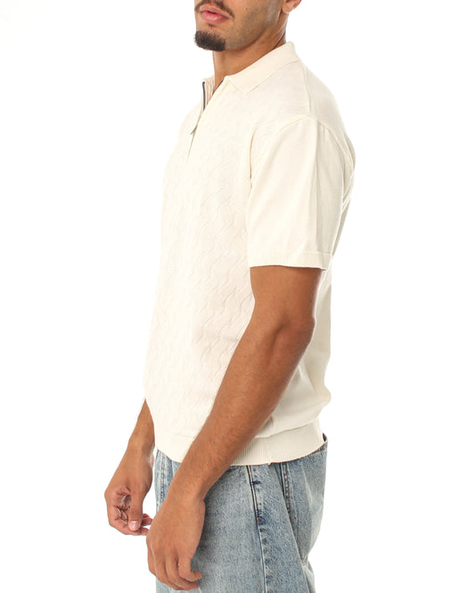 Knitted Quarter Zip Polo T-Shirt - Bundle of 3