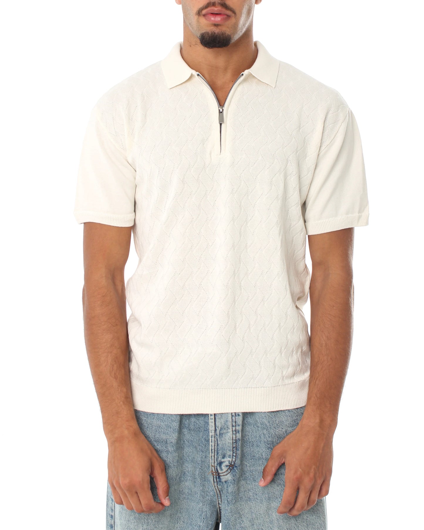 Knitted Quarter Zip Polo T-Shirt - Bundle of 3