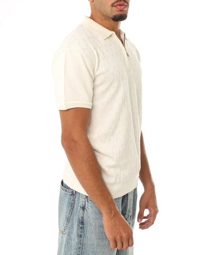 Knitted Quarter Zip Polo T-Shirt - Bundle of 3