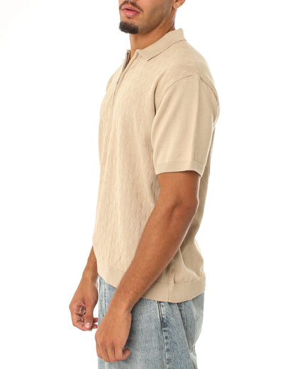 Knitted Quarter Zip Polo T-Shirt - Bundle of 3