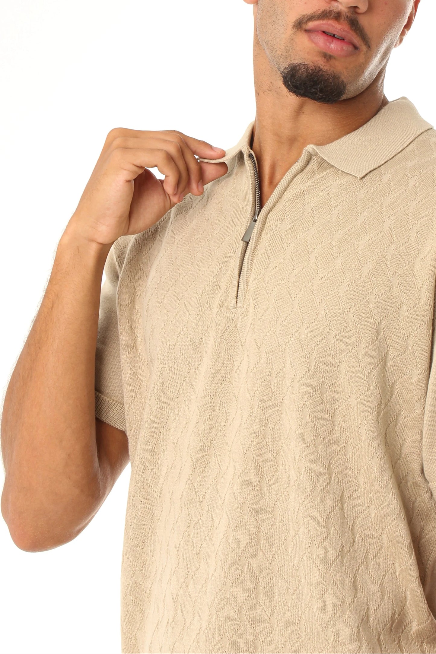Knitted Quarter Zip Polo T-Shirt - Bundle of 3